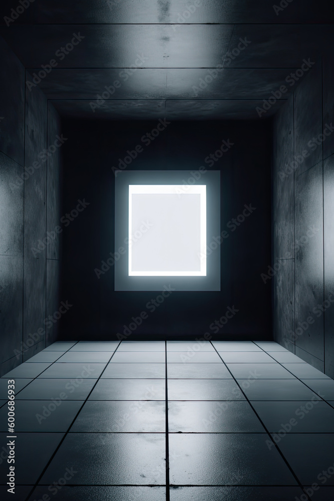 Empty room with a window - Generative AI Empty room with a window - Generative AI
