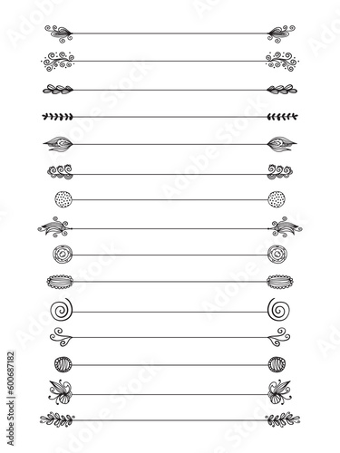 Simple dividing lines doodles bundle clipart