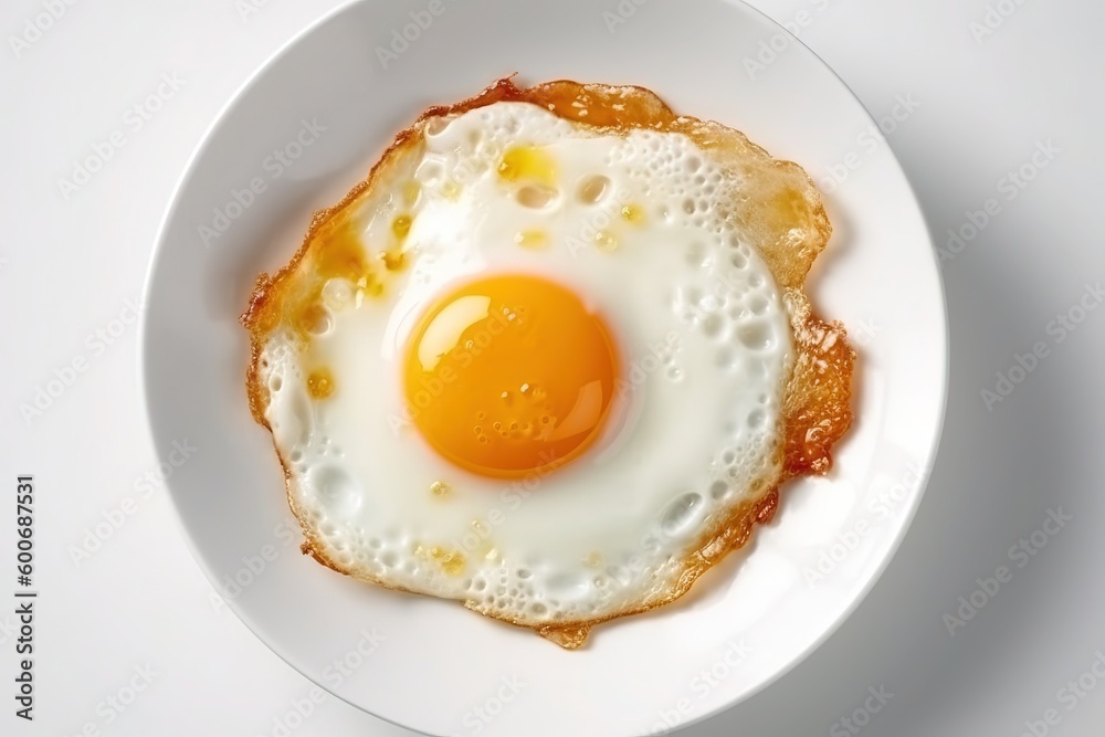 Delicious scrambled eggs in white background isolated top view Delicious scrambled eggs in white background isolated top view
