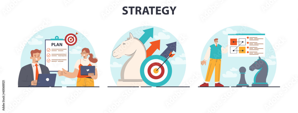 Strategy development set. Benchmarking and business planning. Strategy development set. Benchmarking and business planning.