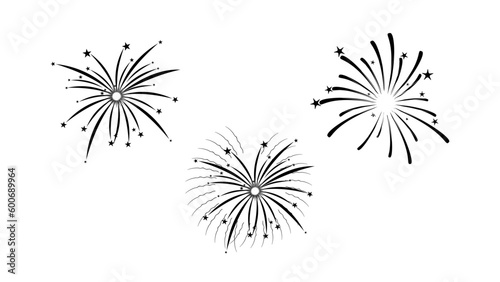 Vector set of fireworks