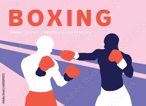 Boxing Match Sport Silhouette Illustration