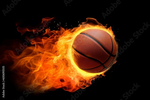 Basketball ball fire. Generate Ai © nsit0108