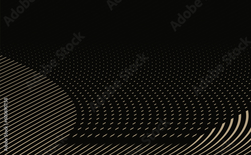 abstract background stripes and dots curving in ivory and black