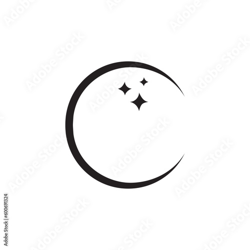 sparkling circle icon logo design vector isolated on white background.