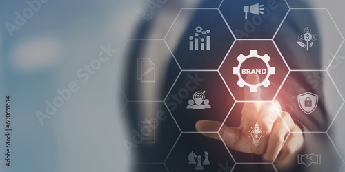 Quadro su tela Build a strong brand, Brand concept