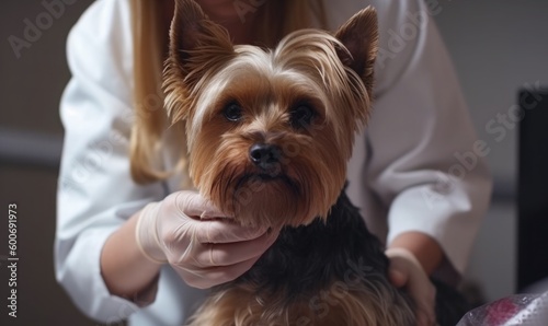 The veterinarian treats the dog, generative AI