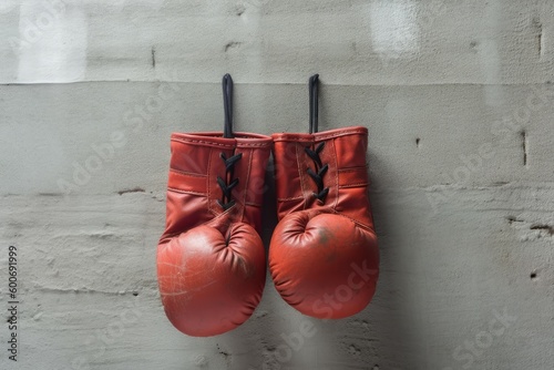 Boxing fight gloves path. Generate Ai © nsit0108