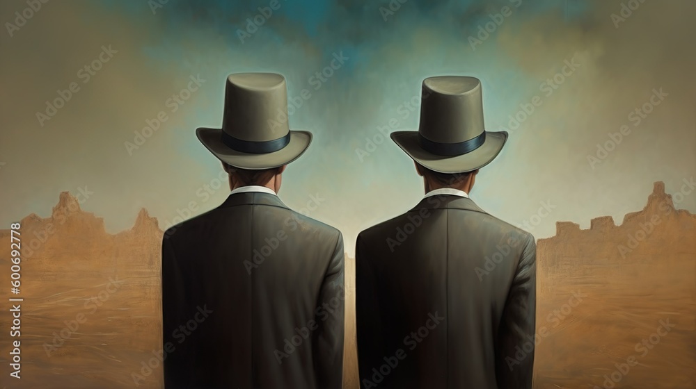 Caricatures about people in hat, AI-generated Caricatures about people in hat, AI-generated