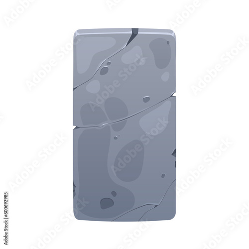 Stone panel, vertical plate for gui. Grunge rough textured plaque. Rectangle ...