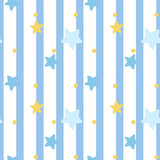 Repeating hearts and round dots on a striped background. Romantic seamless background. Cute seamless paintings for boys. Printing for printing, T-shirts and textiles. Wrapping paper.
