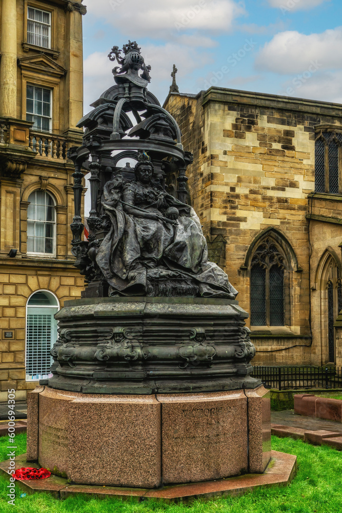 statue of Queen Victoria in St.Nicholas Square in the city of Newcastle