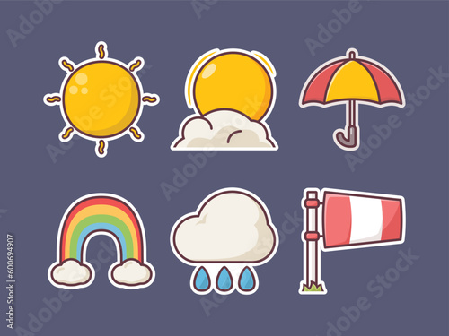 weather vector collection. illustration stickers, icon