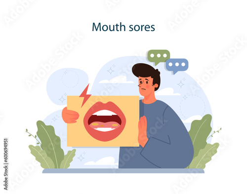 Nicotine withdrawal symptom. Mouth sores as a common effect on character