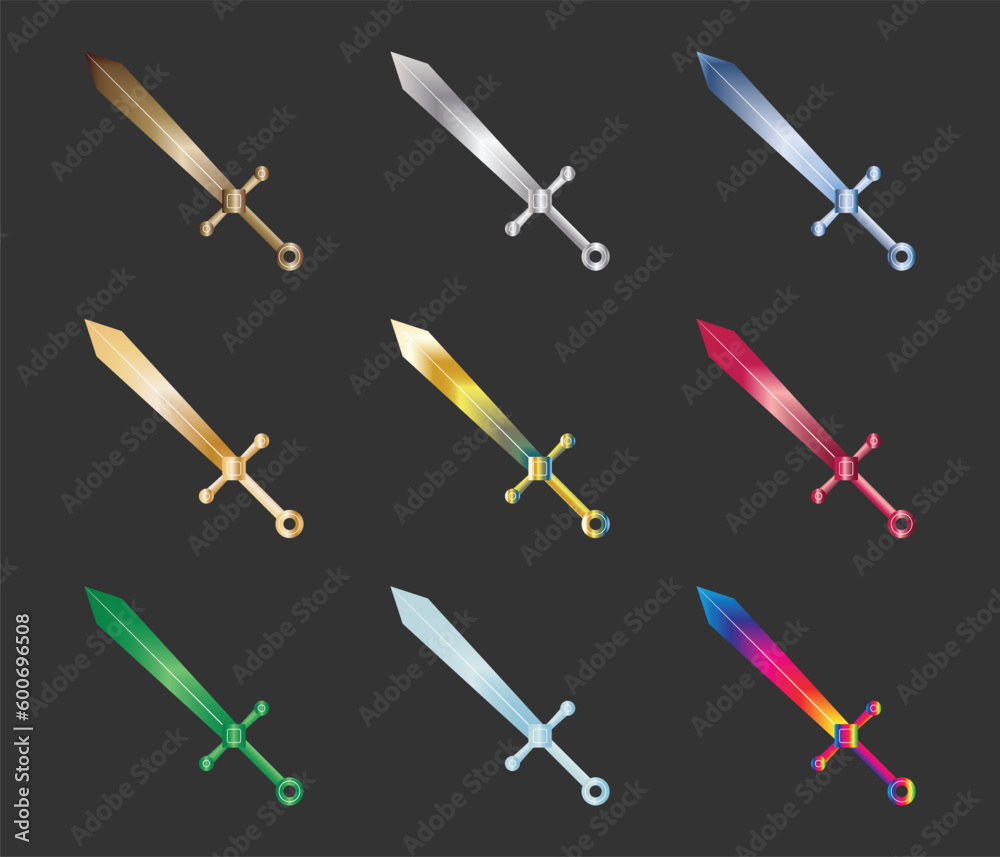 sword set design with metal texture sword set design with metal texture