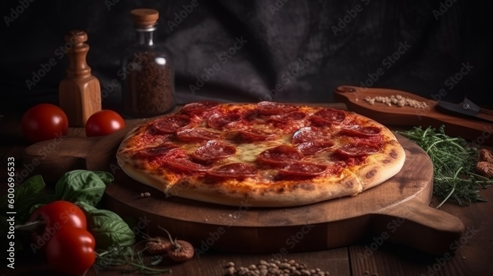 Pizza, traditional Italian pizza. Cooking pizza. AI generative. Pizza, traditional Italian pizza. Cooking pizza. AI generative.