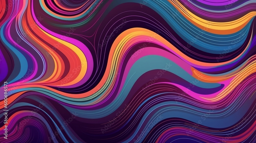 Psychedelic abstract pattern, background. AI Generative.