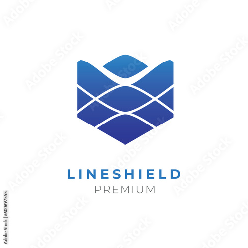 modern logo design line gradient shield