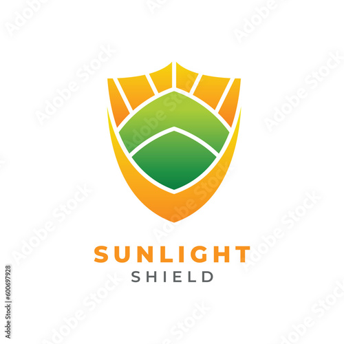 modern logo design gradient sunlight shield