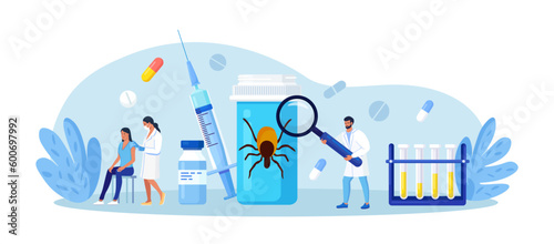 Prevention of Lyme, Encephalitis Diseases. Removing Encephalitis Ticks. Parasite Carrying Disease. First Aid with Infections Transmitted by Mites. Tick grabbed into skin, it is removed with tweezers