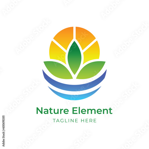 modern logo gradient eco friendly nature element