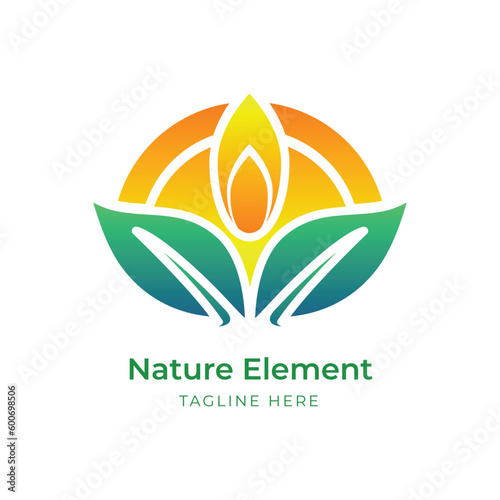 modern logo gradient nature element simple