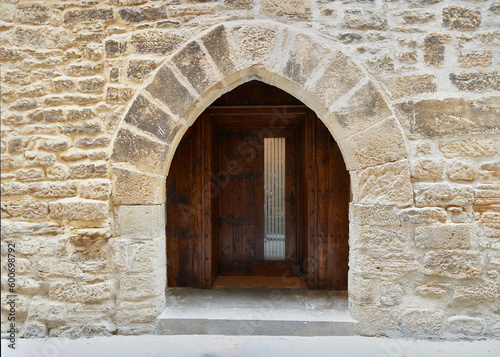 pointed arch at the entrance door  photo