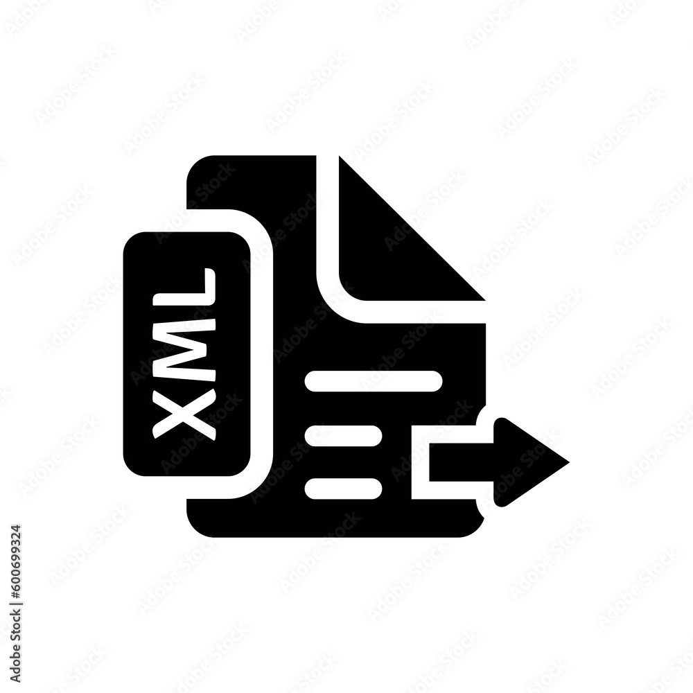 Export XML Flat Black Icon Isolate On White Background Vector Illustration | Seo Icons Export XML Flat Black Icon Isolate On White Background Vector Illustration | Seo Icons
