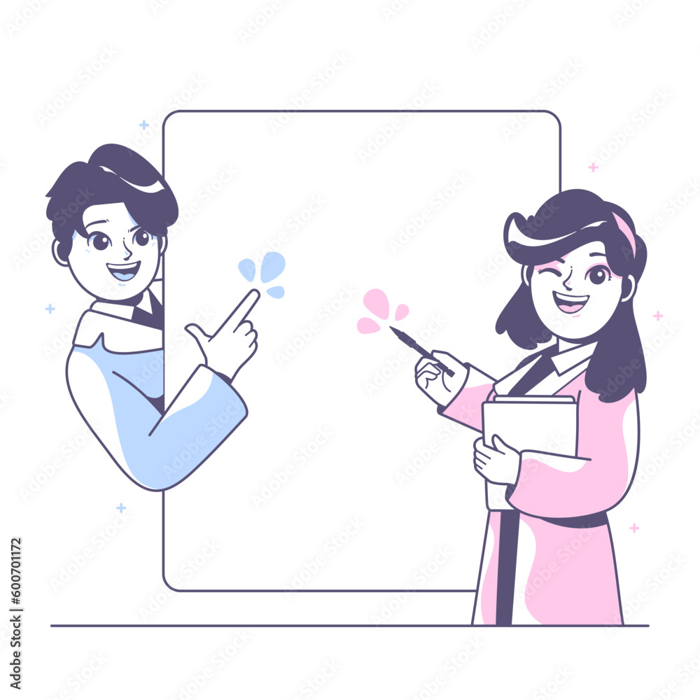 people with blank space cartoon illustration design people with blank space cartoon illustration design