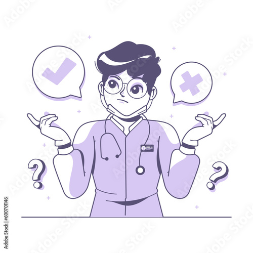 confusing decision cartoon illustration design