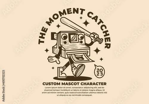 Mascot character design of old camera
