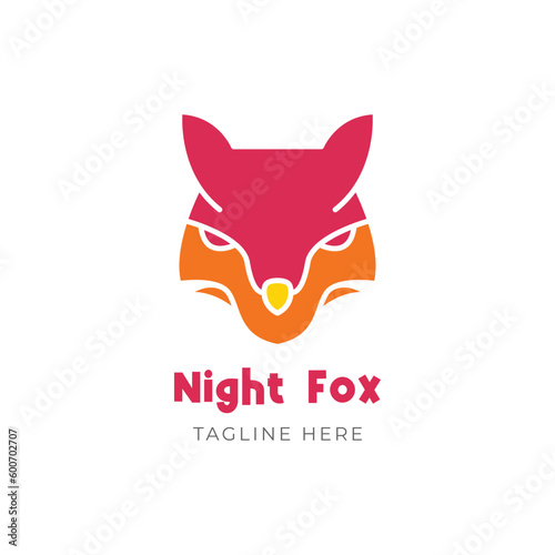 modern logo fox night simple