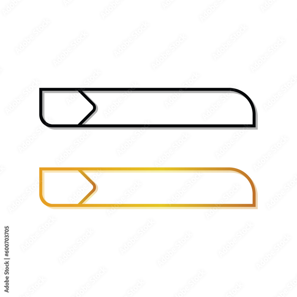 Illustration vector graphic of black and white and gold nameplate or title. simple outline design stile with shadow. suitable for reports, papers, platforms, etc. vector template design Illustration vector graphic of black and white and gold nameplate or title. simple outline design stile with shadow. suitable for reports, papers, platforms, etc. vector template design