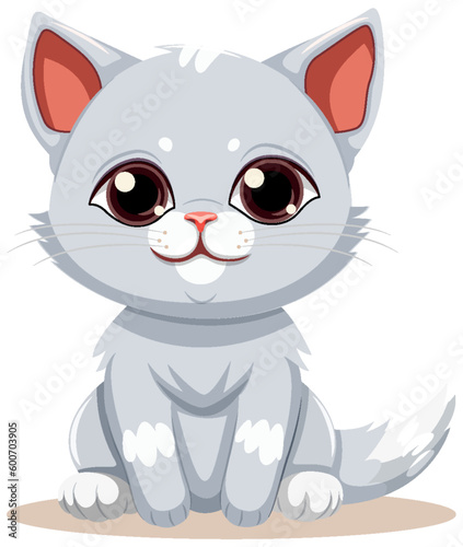 Sweet eyed Kitten Cartoon Character