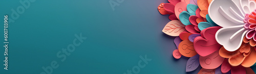 Paper folded and cut flowers. Created using generative Ai