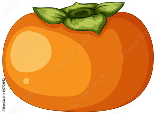 Persimmon whole isolatedon white background