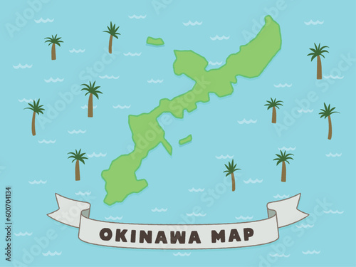 沖縄地図　イラスト素材