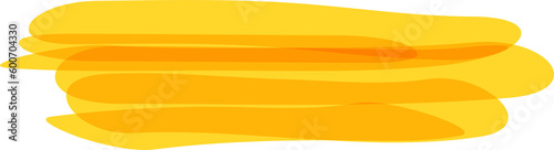 Hand drawn yellow highlight marker stripes on transparent background. PNG.