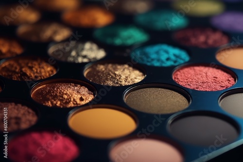 Eyeshadow cosmetics powder colorful. Generate AI