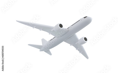 Model plane,airplane in white color.minimal mock up for design artwork.die cut.isolated on transparent background.png