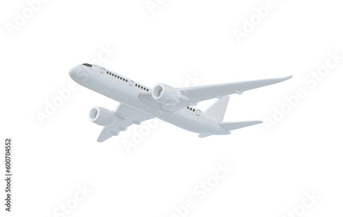 Model plane,airplane in white color.minimal mock up for design artwork.die cut.isolated on transparent background.png