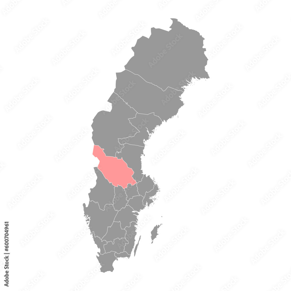 Dalarna county map, province of Sweden. Vector illustration.