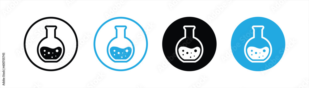 chemical lab flask icon set. science icon symbol sign collections, vector illustration