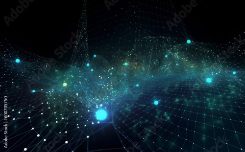 cyberspace light background connection digital line web network ai technology futuristic. Generative AI.