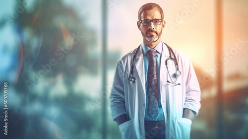 Doctor medical background. Illustration AI Generative.
