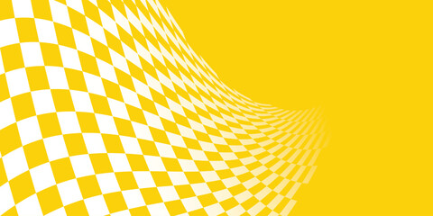 Ingelijste posters Formule 1 Geel wit geblokte racevlag achtergrond  © SLdesign