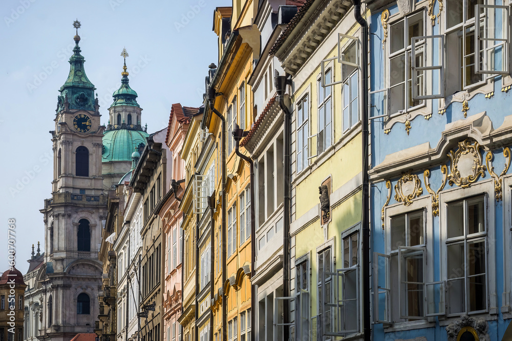 View of the Mostecka street in historical Prague, Czech Republic