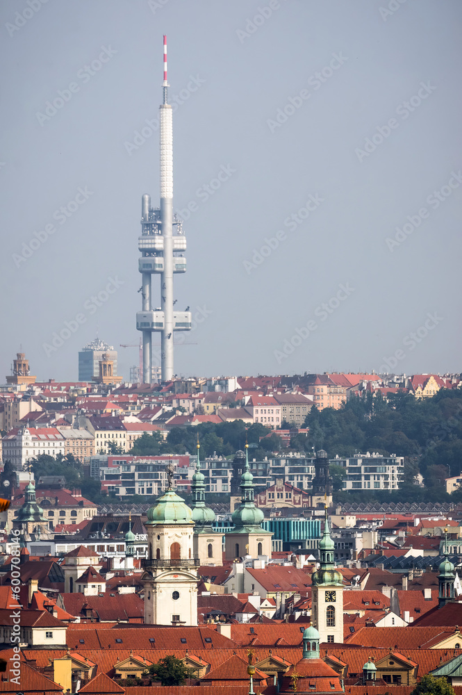 Fototapeta premium Old Town with Zizkov Television Tower in the background, Prague, Czech Republic