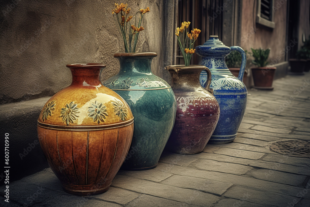 Obraz premium vases on the street in the south