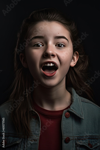 girl shouting and expressing herself